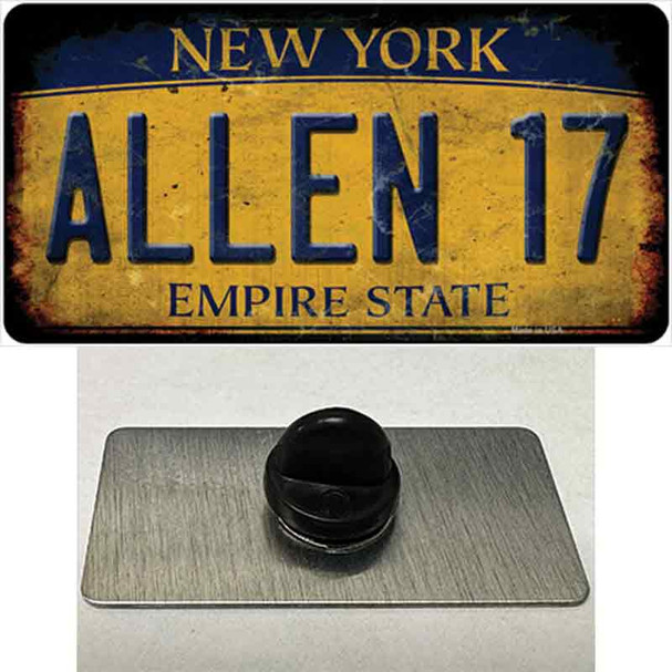 Allen 17 New York Yellow Wholesale Novelty Metal Hat Pin Tag