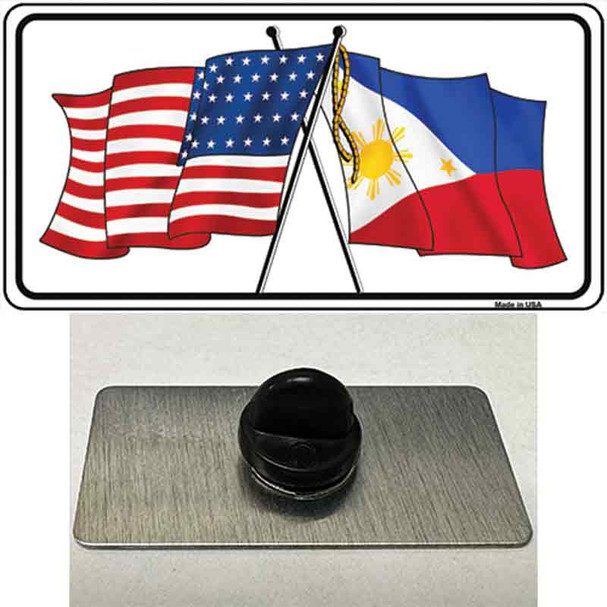 Philippines US Crossed Flag Wholesale Novelty Metal Hat Pin Tag