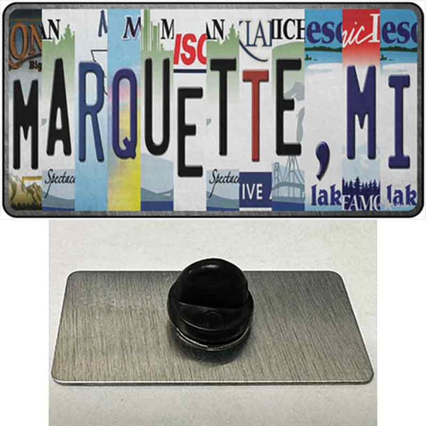 Marquette MI Strip Art Wholesale Novelty Metal Hat Pin Tag