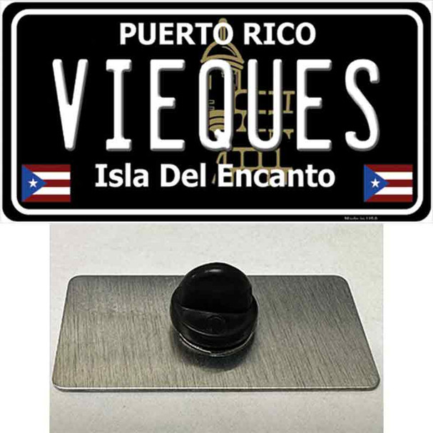 Vieques Puerto Rico Black Wholesale Novelty Metal Hat Pin