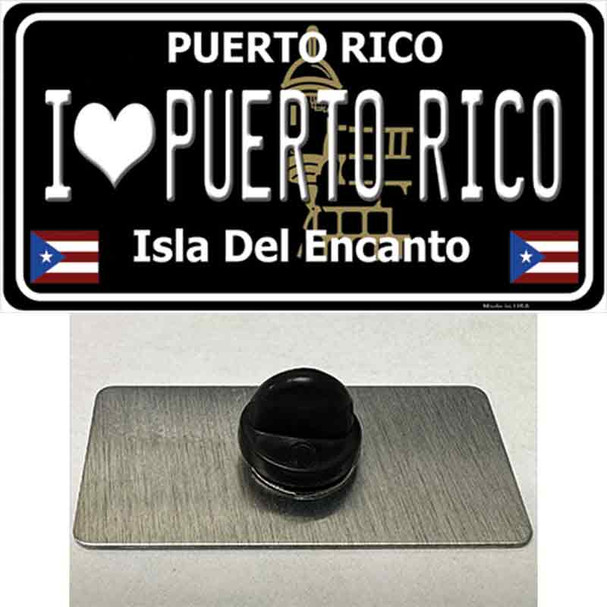 I Love Puerto Rico Black Wholesale Novelty Metal Hat Pin