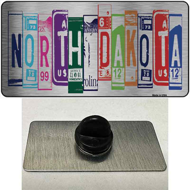 North Dakota License Plate Art Wholesale Novelty Metal Hat Pin