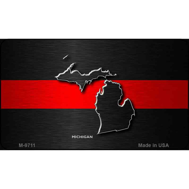 Michigan Thin Red Line Wholesale Novelty Metal Magnet
