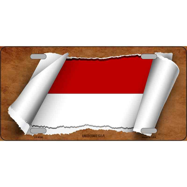 Indonesia Flag Scroll Wholesale Metal Novelty License Plate