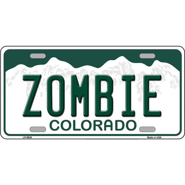 Zombie Colorado Wholesale Metal Novelty License Plate