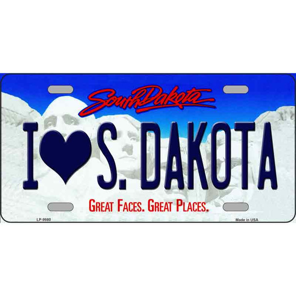 I Love South Dakota Wholesale Metal Novelty License Plate