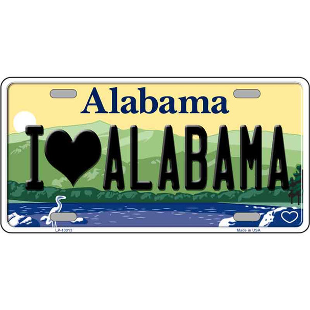 I Love Alabama Wholesale Metal Novelty License Plate