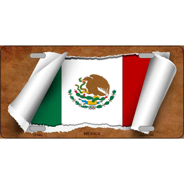 Mexico Flag Scroll Wholesale Metal Novelty License Plate