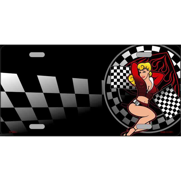 Racing Pin Up Girl Wholesale Metal Novelty License Plate