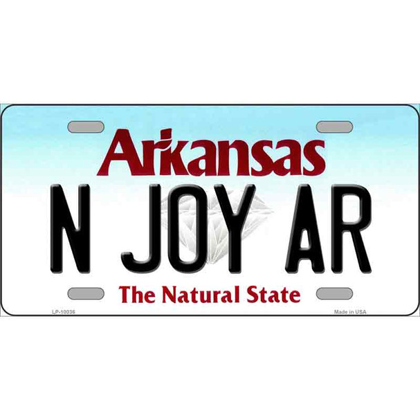 N Joy AR Arkansas Wholesale Metal Novelty License Plate