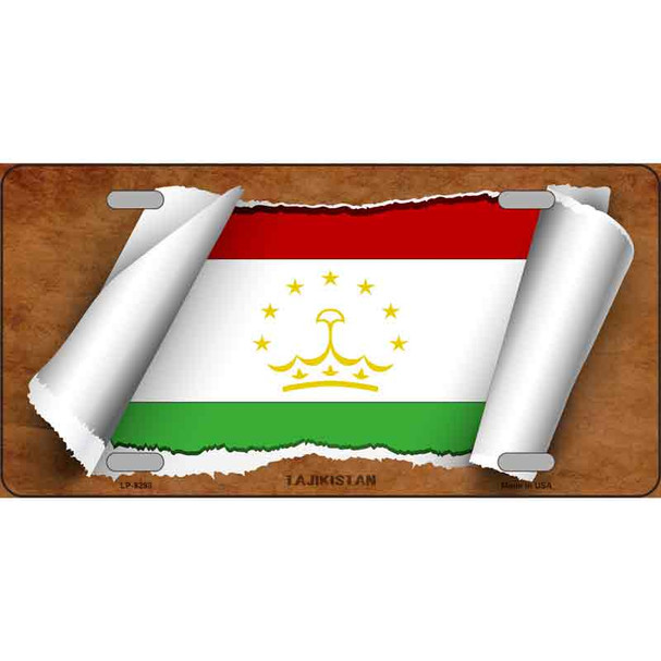Tajikistan Flag Scroll Wholesale Metal Novelty License Plate