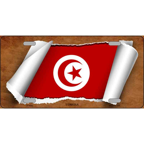 Tunisia Flag Scroll Wholesale Metal Novelty License Plate