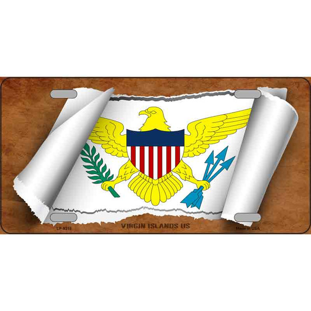 Virgin Islands US Flag Scroll Wholesale Metal Novelty License Plate