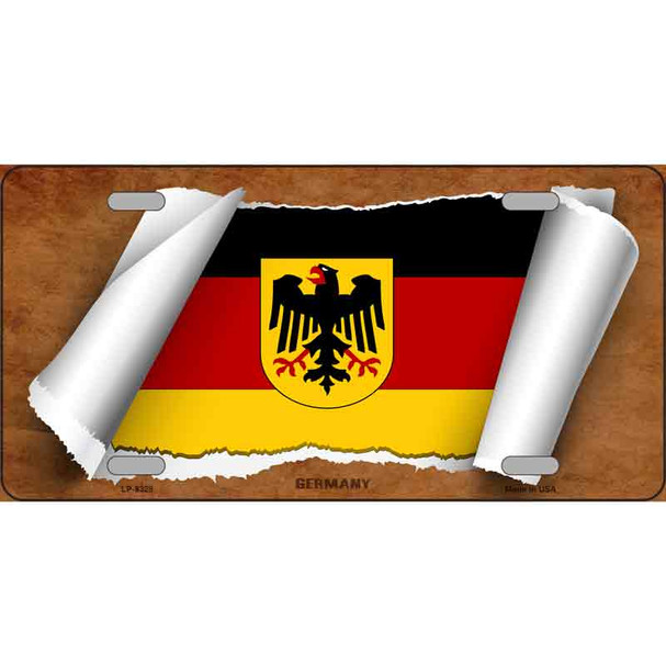 Germany Flag Scroll Wholesale Metal Novelty License Plate LP-9328