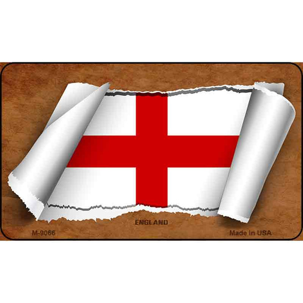 England Flag Scroll Wholesale Novelty Metal Magnet