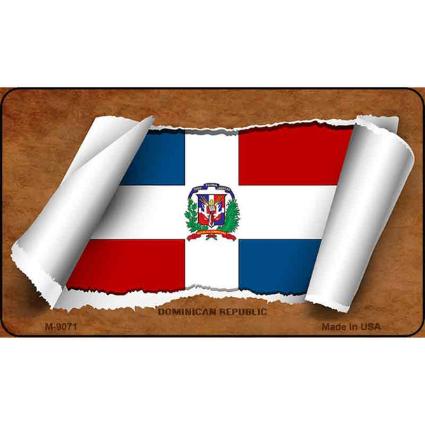 Dominican Republic Flag Scroll Wholesale Novelty Metal Magnet