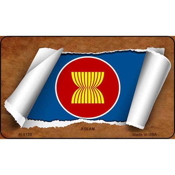 Asean Flag Scroll Wholesale Novelty Metal Magnet