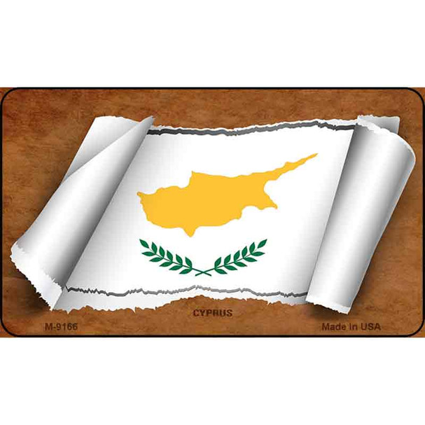 Cyprus Flag Scroll Wholesale Novelty Metal Magnet