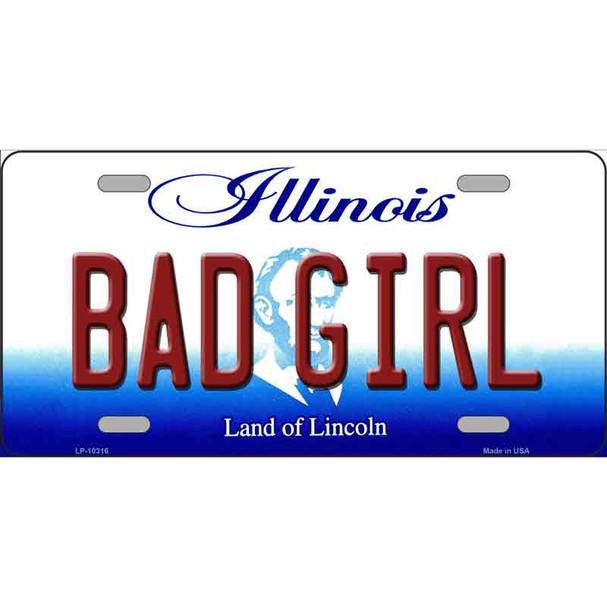 Bad Girl Illinois Wholesale Metal Novelty License Plate