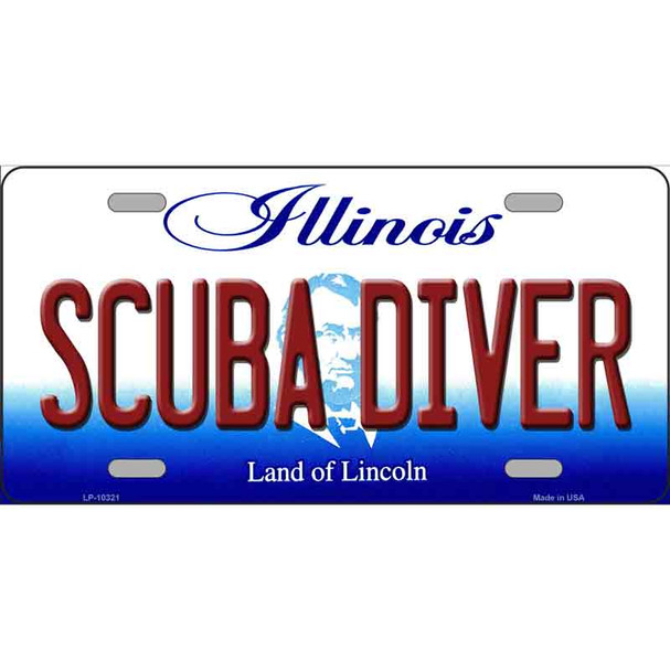 Scuba Diver Illinois Wholesale Metal Novelty License Plate
