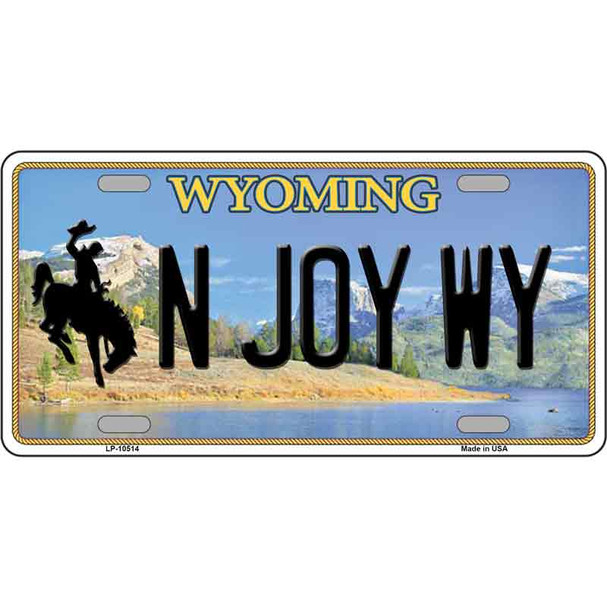 N Joy WY Wyoming Wholesale Metal Novelty License Plate