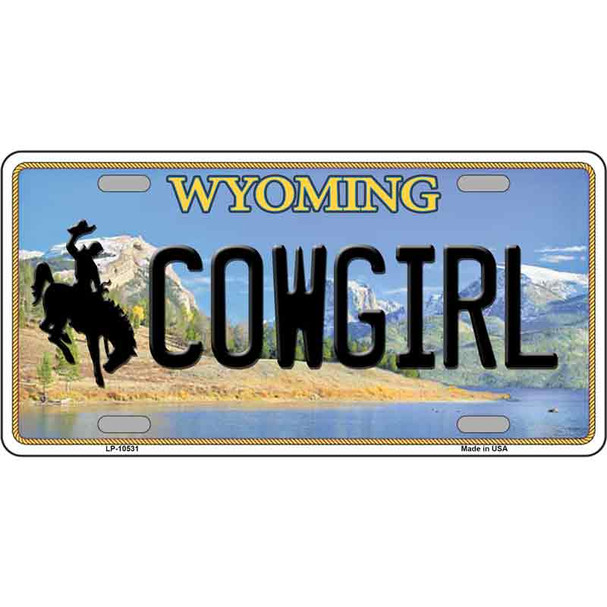 Cowgirl Wyoming Wholesale Metal Novelty License Plate