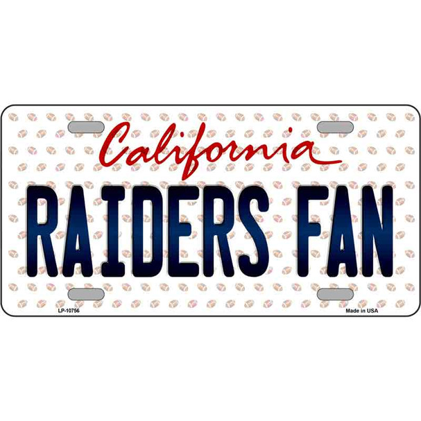 Raiders Fan California Novelty Wholesale Metal License Plate