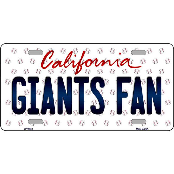 Giants Fan California Novelty Wholesale Metal License Plate