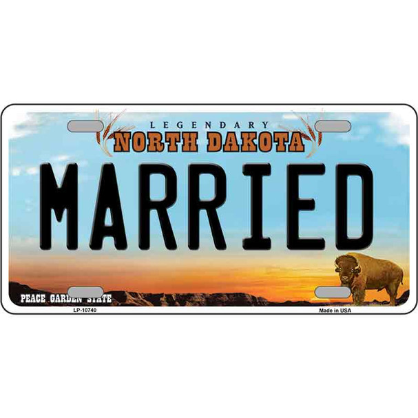 Married North Dakota Wholesale Metal Novelty License Plate