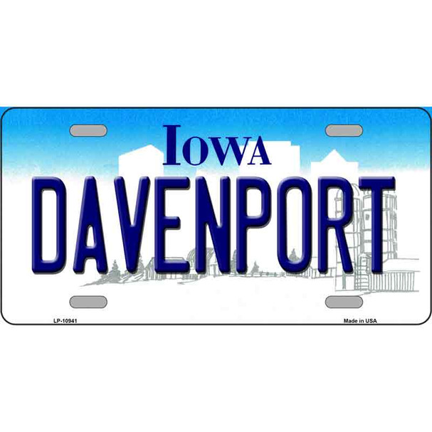 Davenport Iowa Wholesale Metal Novelty License Plate
