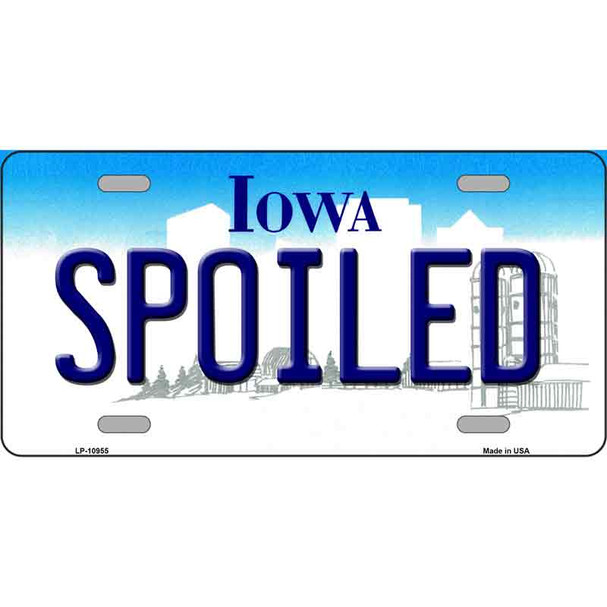 Spoiled Iowa Wholesale Metal Novelty License Plate