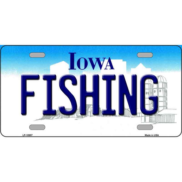 Fishing Iowa Wholesale Metal Novelty License Plate