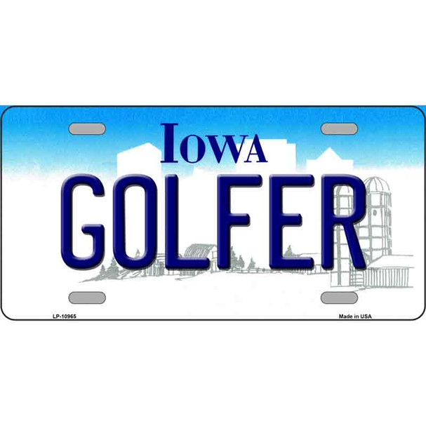 Golfer Iowa Wholesale Metal Novelty License Plate