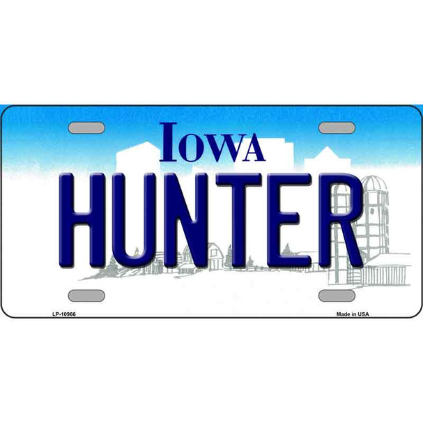 Hunter Iowa Wholesale Metal Novelty License Plate