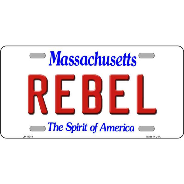 Rebel Massachusetts Wholesale Metal Novelty License Plate