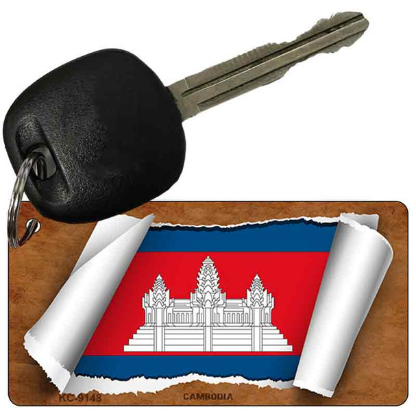 Cambodia Flag Scroll Wholesale Novelty Key Chain