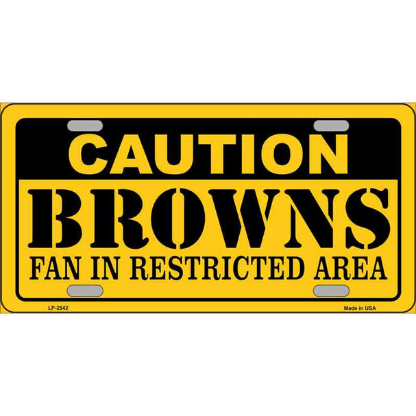 Caution Browns Wholesale Metal Novelty License Plate