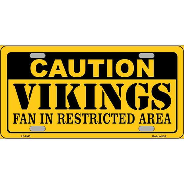 Caution Vikings Wholesale Metal Novelty License Plate
