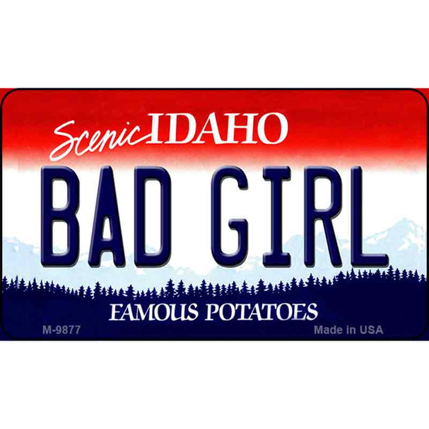 Bad Girl Idaho State Background Wholesale Metal Novelty Magnet