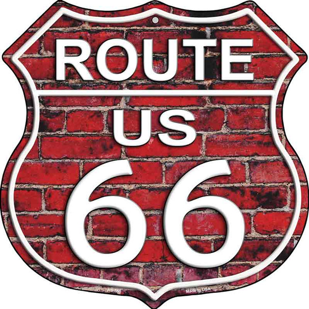 Route 66 Red Brick Wall Wholesale Metal Novelty Highway Shield