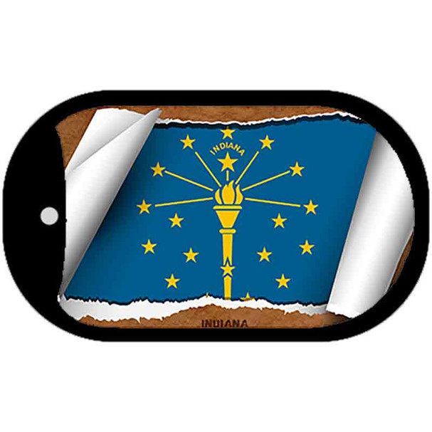 Indiana State Flag Scroll Dog Tag Kit Wholesale Metal Novelty Necklace