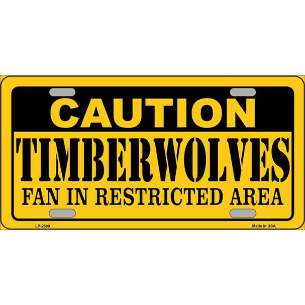 Caution Timberwolves Fan Wholesale Metal Novelty License Plate