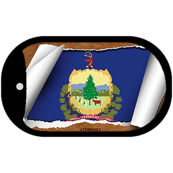 Vermont State Flag Scroll Dog Tag Kit Wholesale Metal Novelty Necklace