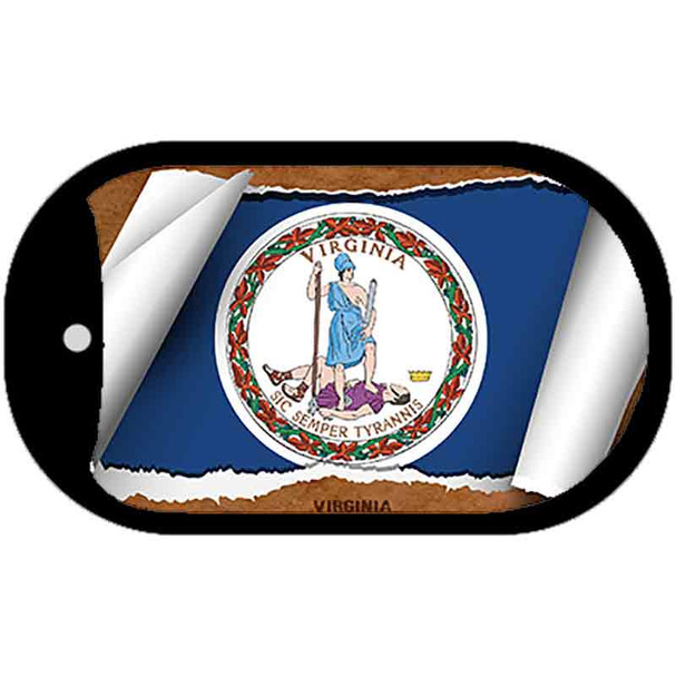 Virginia State Flag Scroll Dog Tag Kit Wholesale Metal Novelty Necklace