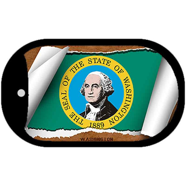 Washington State Flag Scroll Dog Tag Kit Wholesale Metal Novelty Necklace