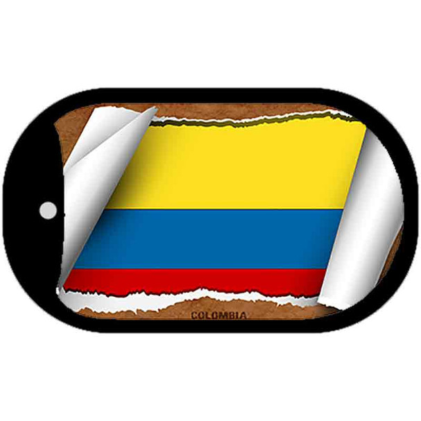 Colombia Country Flag Scroll Dog Tag Kit Wholesale Metal Novelty Necklace