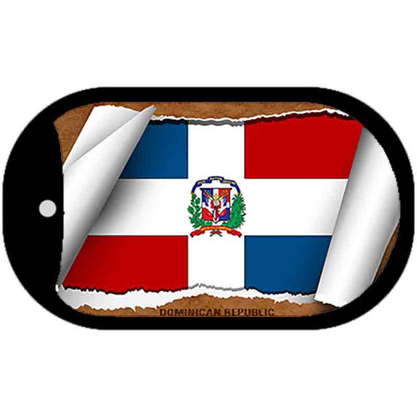 Dominican Republic Country Flag Scroll Dog Tag Kit Wholesale Metal Novelty Necklace