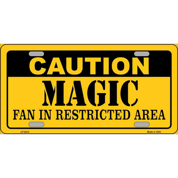 Caution Magic Fan Wholesale Metal Novelty License Plate