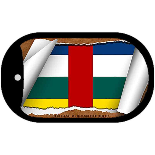 Central Africa Republic Country Flag Scroll Dog Tag Kit Wholesale Metal Novelty Necklace