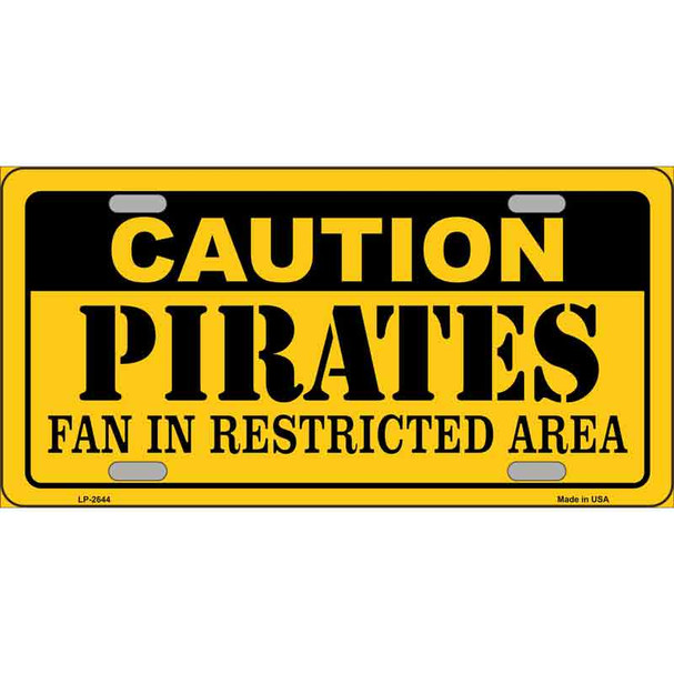 Caution Pirates Fan Wholesale Metal Novelty License Plate